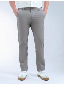 Flying Machine - Mens Grey Mid Rise F-Jango Straight Fit Trouser