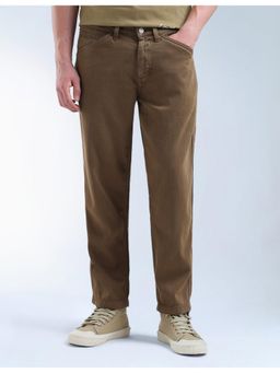Flying Machine - Mens Brown Cobain 90's Loose Cropped Chinos