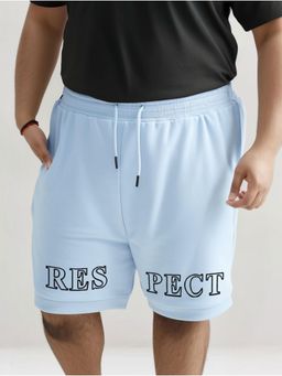 UNSTD - Mens Blue Regular Fit Plus Size Printed Cotton Shorts