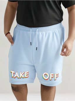 UNSTD - Mens Blue Regular Fit Plus Size Printed Cotton Shorts