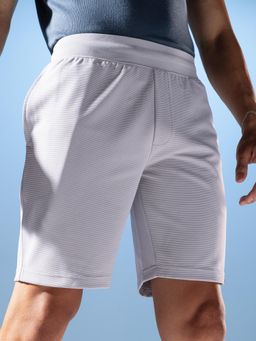 DaMENSCH - Mens Off White Premium Regular Fit Ottoman Textured Shorts