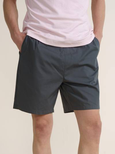 Mens Grey Pure Cotton Ultra Light Lounge Shorts