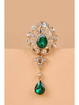 TASVA - Men Embellished Sequined Brooch - Green