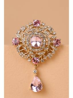 TASVA - Men Embellished Sequined Brooch - Pink