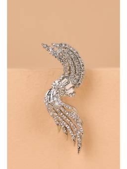 TASVA - Men Embellished Sequined Brooch - Silver