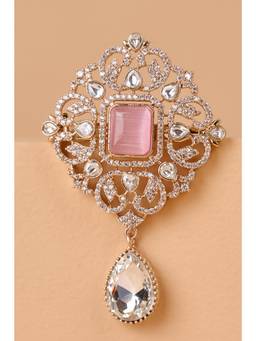 TASVA - Men Embellished Sequined Brooch - Pink