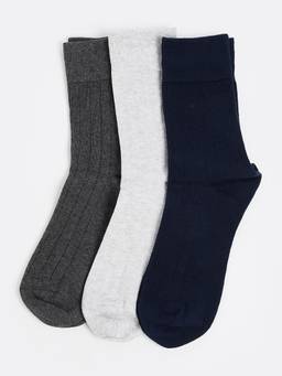 max - Men Solid Woven Crew Length Socks (Pack of 3)