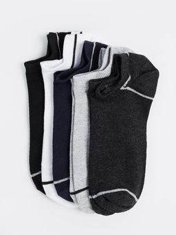 max - Men Stripes No Show Socks (Pack of 5)