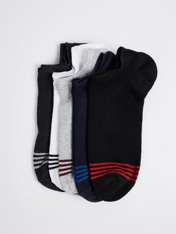 max - Men Stripes No Show Socks (Pack of 5)