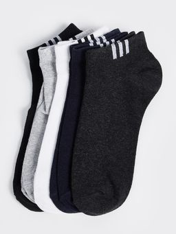 max - Men Stripes No Show Socks (Pack of 5)