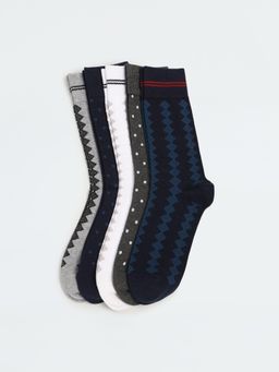 max - Men Printed Multi-Color Socks (Pack of 5)