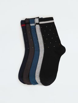 max - Men Printed Multi-Color Socks (Pack of 5)