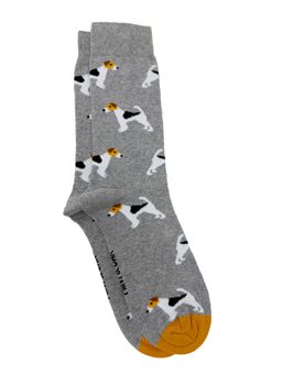 Mint & Oak - Paw Printed Crew Socks - Grey