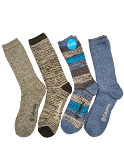 Columbia - Men Multi-Color Moisture Control Space Dye Crew Socks (Pack of 4)