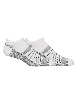 Columbia - Men White Mapped No Show Socks (Pack of 2)