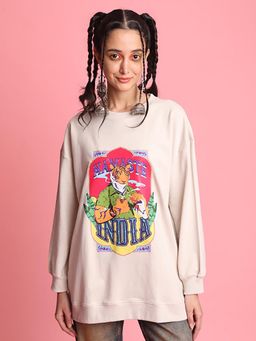 Bene Kleed - Women Beige Printed Sweatshirt