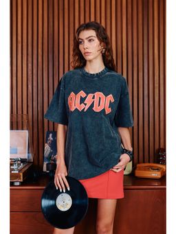 Bonkers Corner - Blue Classic Rock Oversized T-shirt For Women