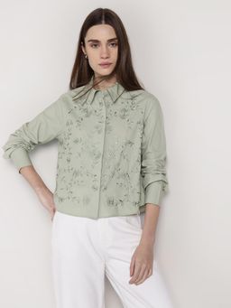 Cover Story - Green Embroidered Shirt