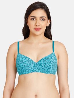 Zivame - Rosaline Padded Wired 3-4Th Coverage T-Shirt Bra - Blue Bird