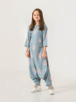 Pasha India - Aqua Blue Dhoti Jumpsuit for Girls