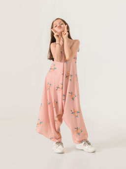 Pasha India - Scarlet Peach Striped Palazzo Jumpsuit for Girls