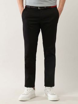 Arrow Sports - Men Black Satin Slim Fit Trouser