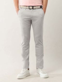 Arrow Sports - Men Grey Slim Fit Textured Trouser