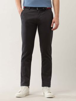 Arrow Sports - Men Grey Dobby Slim Fit Trouser