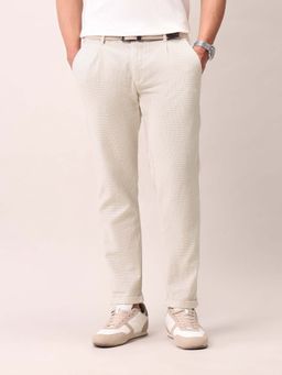 U.S. Polo Assn. Denim Co. - Men Beige Henry Tailored Fit Pleated Front Trouser