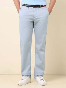 U.S. POLO ASSN. - Men Blue Dobby Riley Straight Fit Trouser