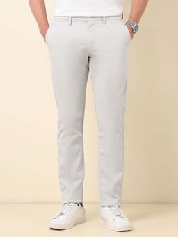 U.S. POLO ASSN. - Men Beige Dobby Austin Slim Fit Trouser