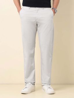 U.S. POLO ASSN. - Men Beige Dobby Riley Straight Fit Trouser