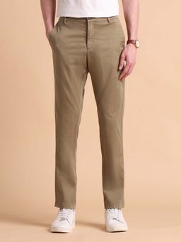 U.S. POLO ASSN. - Men Khaki Super Slim Fit Satin Chinos