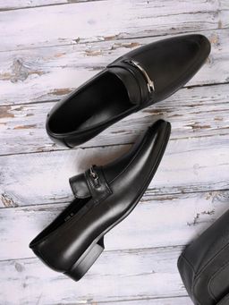 Cobblerz - Men Black Solid Formal Loafers