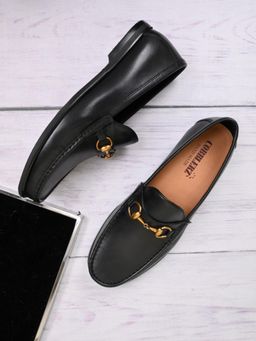 Cobblerz - Men Black Solid Formal Loafers