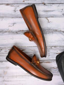 Cobblerz - Men Tan Solid Formal Loafers