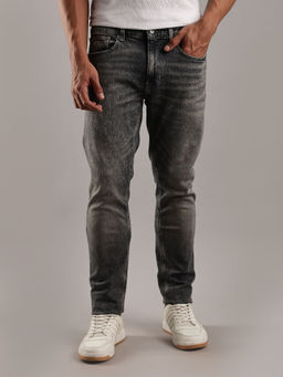 Tommy Hilfiger - Men Black Cotton Ankle Mid Waist Jeans