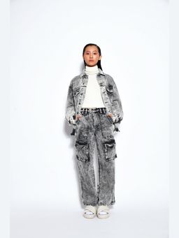 House of Fett - Womens Grey Solid Shirt with Waist Coat and Short