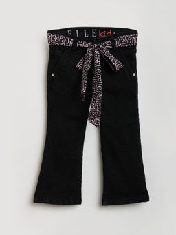 ELLE - Girls Black Straight Jeans with Belt