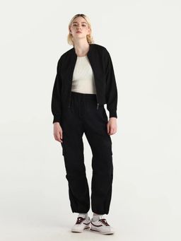 RAREISM - Women Black Solid Tapered Trouser
