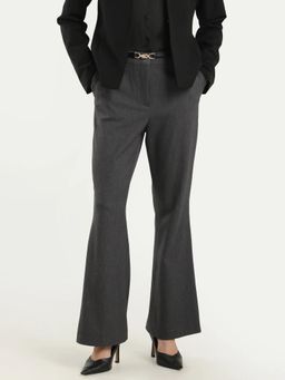 RAREISM - Women Grey Solid Falred Trouser