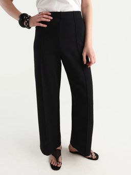 RAREISM - Women Black Solid Straight Trouser