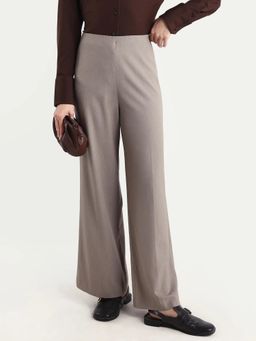 RAREISM - Women Grey Solid Wide Leg Trouser