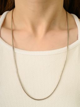 METALM - 925 Silver Vintage Style Snake Chain Necklace