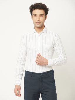 CRIMSOUNE CLUB - Men White Shirt in Stripes