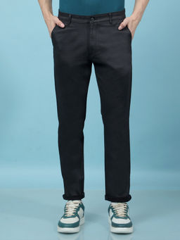 CRIMSOUNE CLUB - Men Black Solid Trouser