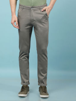 CRIMSOUNE CLUB - Men Grey Solid Trouser