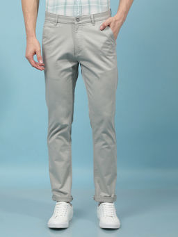 CRIMSOUNE CLUB - Men Grey Solid Trouser