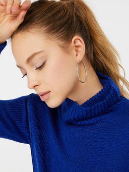 Accessorize London - Women's Silver Medium Simple Hoop Earrings