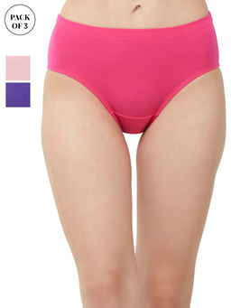 SOIE - High Rise Full Coverage Solid Colour Cotton Stretch Hipster Panty
